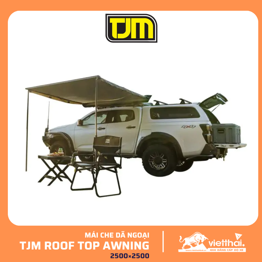 Mái che TJM Roof Top Awning 2500×2500 (Có đèn Led và dimmer)